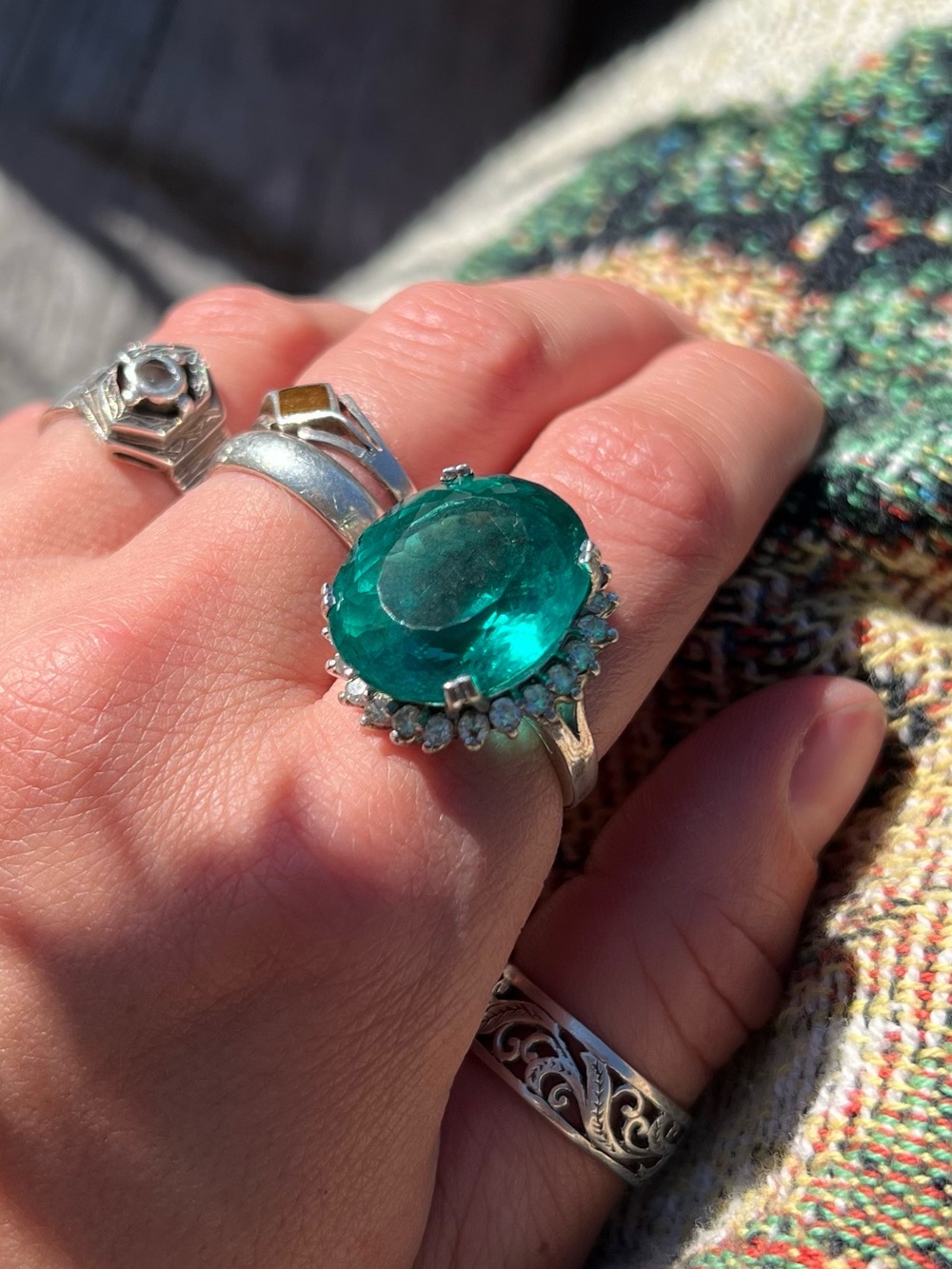 Silver Ring with Large Stone